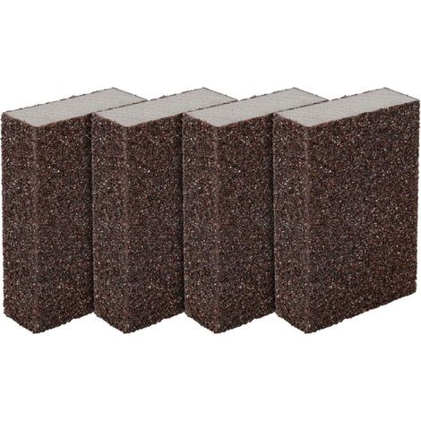 Lot de 4 éponges/Blocs de ponçage pour Surfaces humides et sèches, Grossier (Grade 80 à 100) ponçage (1/5)