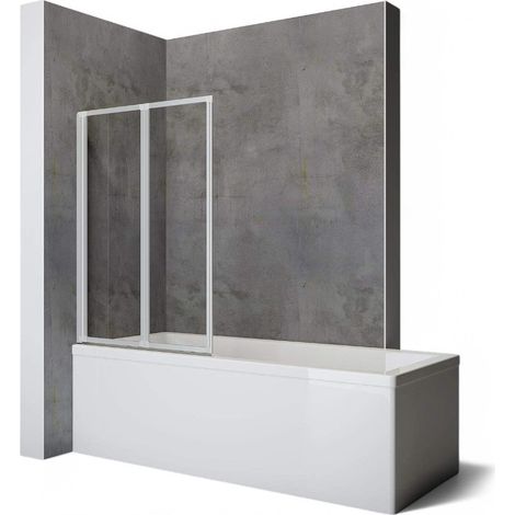 Parete sopravasca 1 lato in con struttura in alluminio e acrilico bianco 2 ante 91 cm (1/3)