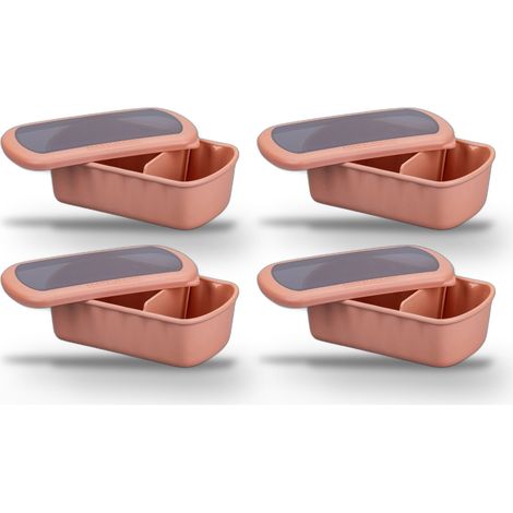 Lot de 4 Lunchbox Terracotta à compartiment réglable 1 litre sans BPA Fackelmann Storage (1/5)