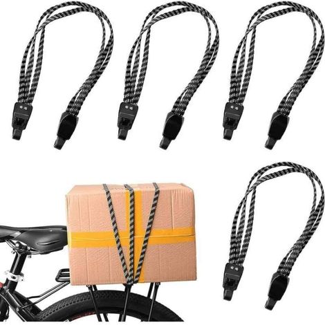 4PCS Tendeur élastique, Nylon, Crochet plastique, 3 en 1, Sangle bagage, Vélo Moto Camping (1/5)