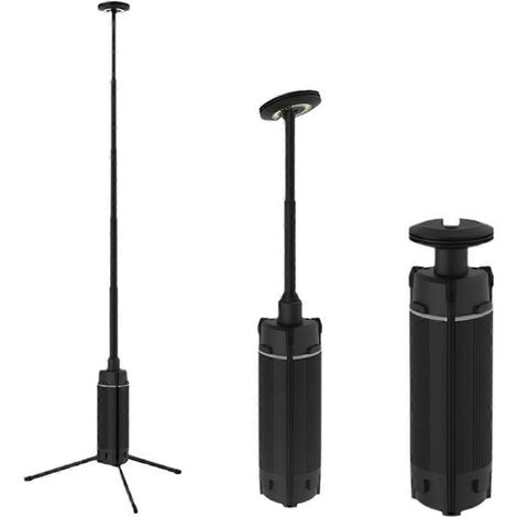 Lanterne de camping portable télescopique LED rechargeable USB, lampe de travail pour tente de pêche ou d'urgence avec trépied (1/5)
