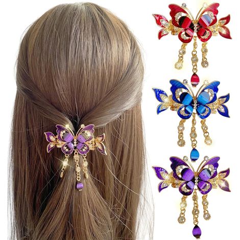 Bandeaux pour cheveux elfiques JeiibrZui avec strass - Pinces à cheveux féeriques à perles - Épingles à cheveux en cristal doré pour cheveux épais - (1/5)