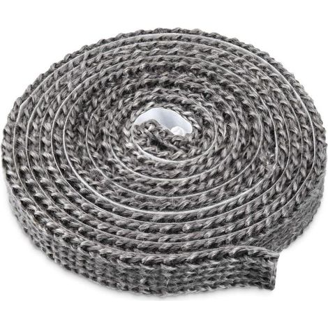 Bande d'Étanchéité Autoadhésive pour Poêles à Bois, Cheminées et Fours, en Fibre de Verre, Résistante à la Chaleur Jusqu'à 550°C, Dimensions 3mm x 20mm x 3m, Idéale pour Portes de Four et Chaudières (1/5)