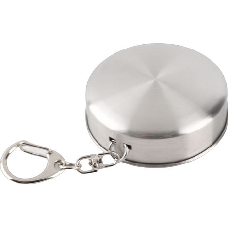 Gobelet pliable en acier inoxydable, portable et rétractable, idéal pour les voyages, le camping et les barbecues en plein air, avec porte-clés. (1/5)