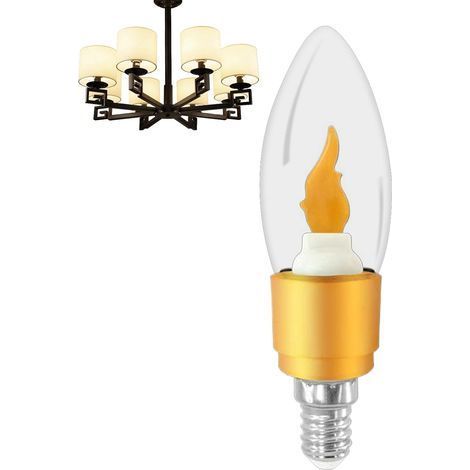 Ampoules À Flamme Vacillante,Base E12 Éclairage D'Ambiance Décorations De Noël,Ampoule LED Flamme De Feu Réaliste - Pour Décoration Intérieure Maison Fête D'Halloween Porche Patio Chambre (1/5)