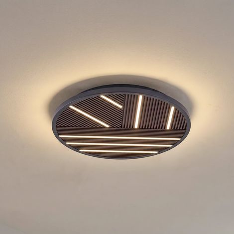[GEBRAUCHT] B-Ware Lucande Deckenlampe Leuchte Orven LED dimmbar Holz schwarz Ø50cm 3000K 1140lm (1/2)