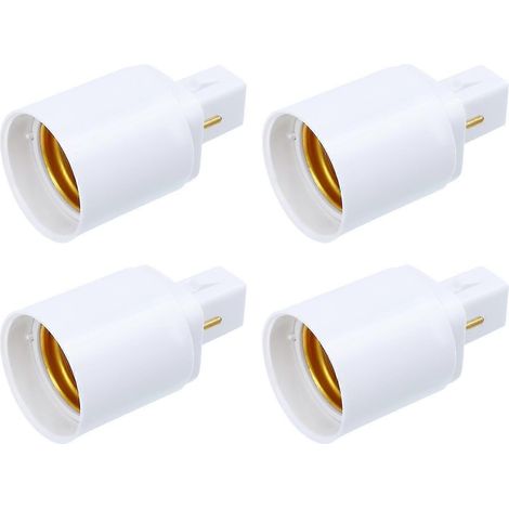 Lot de 4 adaptateurs professionnels G24d vers E27 à 2 broches pour ampoules. (1/3)