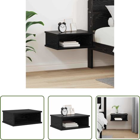 vidaXL Mesita de Noche Roble Negro 40 x 31 x 15 cm (1/5)