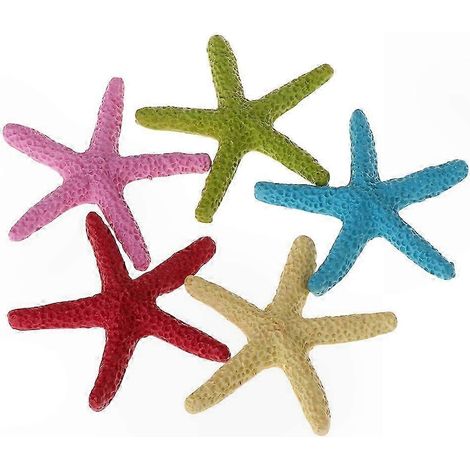 5 künstliche Seesterne, realistische künstliche Seesterne, Korallen-Aquarium-Ornamente, Fischdekorationen, 5er-Set (1/5)