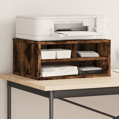 vidaXL Support d'imprimante chêne fumé 49x40x22,5 cm bois d'ingénierie