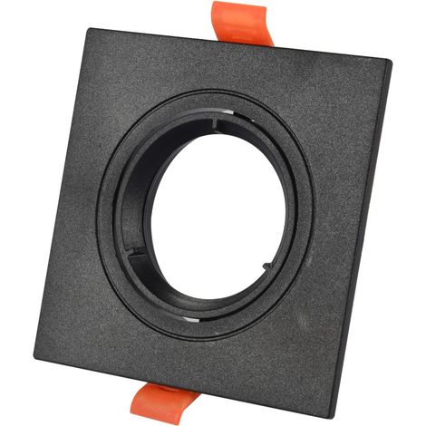 Jandei - Aro cuadrado orientable para GU10 negro Corte 75mm