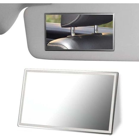 Quadratischer, selbstklebender Sonnenblendenspiegel, Kosmetikspiegel für Auto, LKW, SUV - Crezuo (1/4)