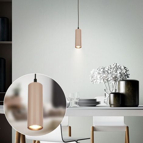 Briloner LED Pendelleuchte Höhenverstellbar Ø10x120 cm GU10 Fassung max. 9W Beige - Hängelampe Esszimmer Esstisch Wohnzimmer (1/5)