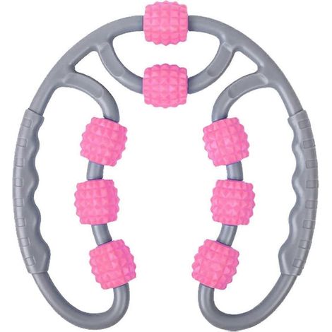 Rouleau de massage musculaire, masseur portable à 8 roues, massage anti-cellulite à 360°, soulagement des douleurs et raideurs musculaires.-AquaForge