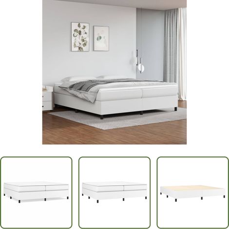 vidaXL Weiß -  Boxspringbettgestell Weiß 200x200 cm Kunstleder (1/5)