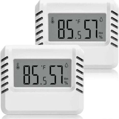 Thermomètre Hygromètre Numérique Intérieur Portable avec Écran LCD Grand Format – 2 Pièces, Enregistrement Min/Max pour Maison, Terrarium & Chambre (1/5)