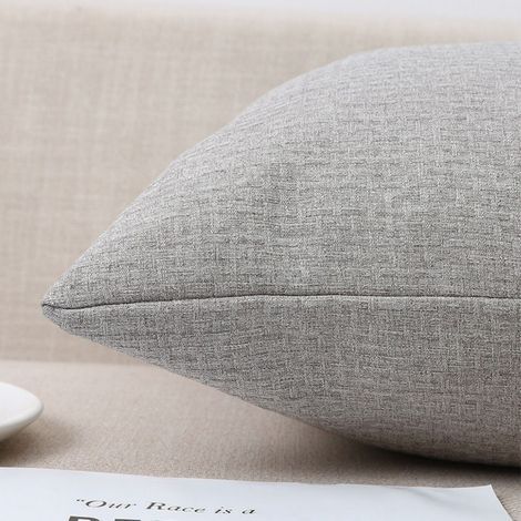 Muntra-Gris clair 60X70 (taie d'oreiller simple) Taies d'oreiller en coton et lin à motif gaufré, revêtement doux pour table de chevet, bureau, dossier et canapé. (1/5)