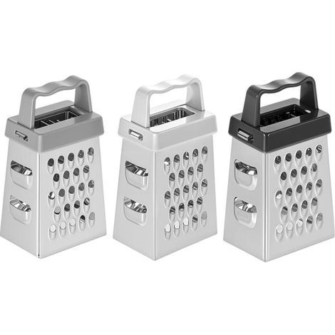 Set of 3 mini cheese graters, professional stainless steel graters with handle for slicing cheese, ginger, vegetables (1/5)