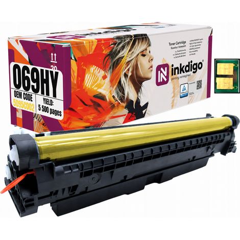 Tóner Inkdigo 069HY compatible con Canon i-Sensys LBP-673Cdw MF752Cdw con certificación TÜV. (1/5)