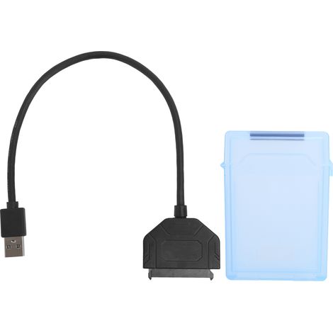 Adaptateur Sata Usb 3.0 Pour Disque Dur 2.5 Pouces - Boîtier De Protection Abs - Lecture Rapide 6gbps - Compatible Windows - Bleu (1/5)