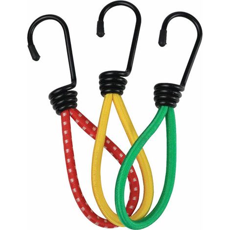 [JAMAIS UTILISÉ]Tendeurs Elastique avec Crochets en Métal (Lot de 15) - 15 cm - Tendeur Bache Rouge Crochet Sandow Très Résistant pour Camping, Tarpes, Tentes Canopées（Jaune5+rouge5+vert5）