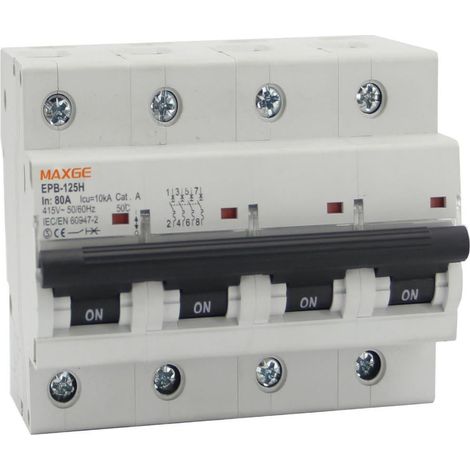 Interruptor Magnetotérmico Industrial 4P 80-125A 10kA Curva C MAXGE Alpha + 100 A