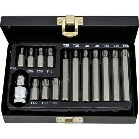 Juego de puntas Torx awtools 15elem. BL estuche metálico 15 piezas