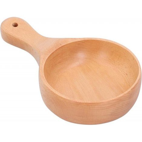 1 Bol, Poignée trou suspension, Hêtre naturel, Saladier nouilles, Cuisine maison restaurant