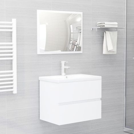 Meuble de salle de bain Mobilier de salle de bain - Blanc Aggloméré BV439654 - BonneVie (1/5)