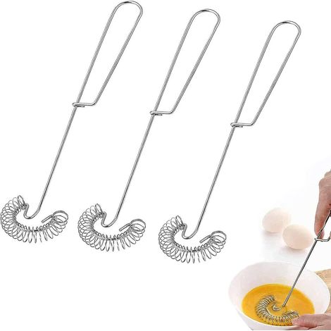 3 Pices Fouets Neige En Acier Inoxydable, Fouets Neige En Acier Inoxydable Pour Cuisine, Multifonction Agitateur Gadget De Cuisine Batteur Oufs (1/5)