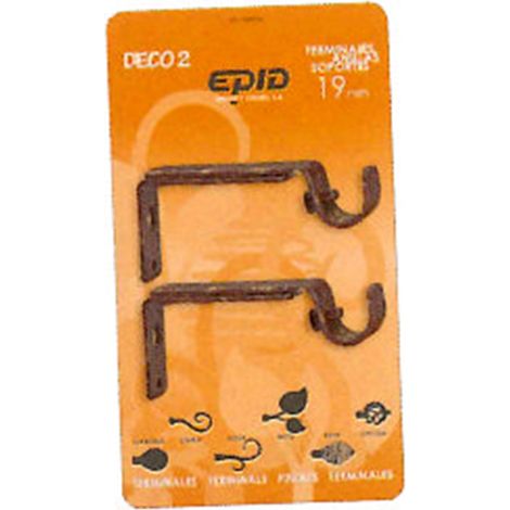 Rideau extensible 2 supports barre 19 mm couleur noire