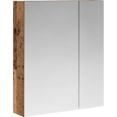 Maison Exclusive - Badezimmerspiegelschrank mit Regal Altholz 60