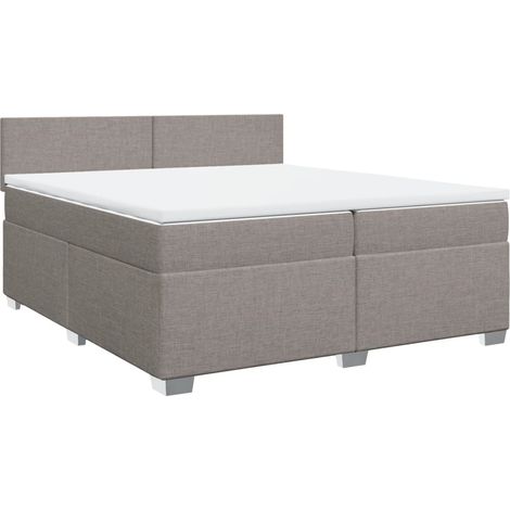 Maison Exclusive - Giroletto a Molle con Materasso Tortora 200x200 cm in Tessuto