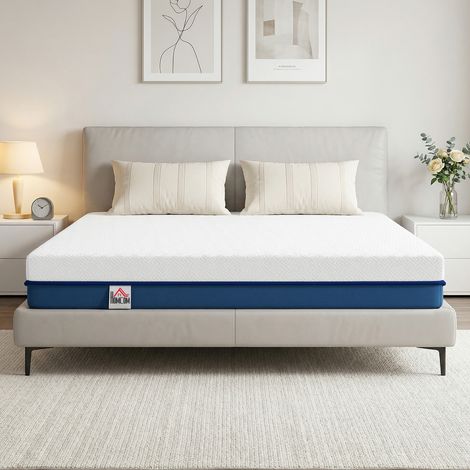 Matelas 160x200cm. matelas 2 personnes. mousse à mémoire de forme au thé vert. housse amovible lavable. fermeté moyenne