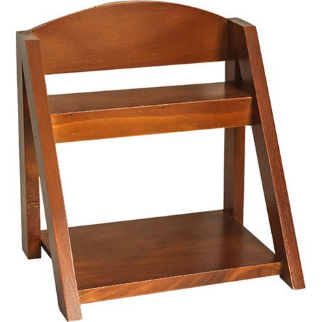 Organiseur de bureau rétro esthétique, étagère de rangement pour bureau, décoration intérieure, étagère en bois à 2 niveaux pour livres, plantes et cosmétiques (1/5)