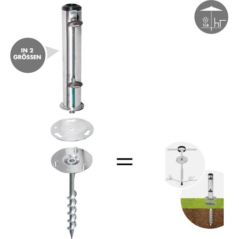 Doppler Bodenanker Greenfield-Fix Schraubelement mit Aufsatzrohr Bodenschraubanker Edelstahl