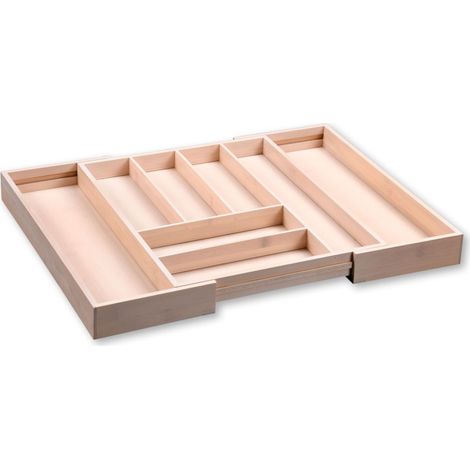 Range couverts extensibles en bambou - Beige - L 35/57 cm - Livraison gratuite