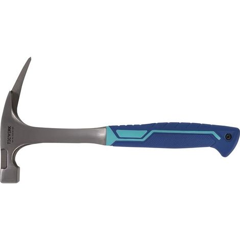 Marteau de couvreur entièrement en acier tête-G.600g m.Magnet strié finement poli.TECWERK