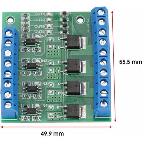 2 modules MOS à tubes MOSFET 4 canaux, carte de circuit imprimé d'amplification PLC avec contrôleur d'isolation par optocoupleur YYNM0S-4 (1/5)