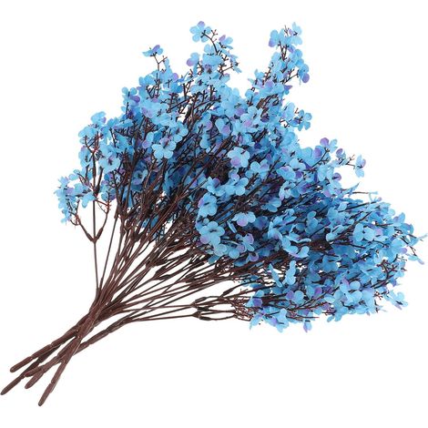 Fleurs de Gypsophile Artificielles sans de Lumière ni Engrais Lot de 6 en Tissu Bleu, Décorations Élégantes pour Mariage et Anniversaires (1/5)