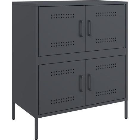Credenza cassettiera armadio contenitore organizer cucina soggiorno soggiorno 68 x 39 x 79 cm acciaio antracite 020029706