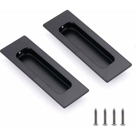 Maniglie a conchiglia in acciaio inossidabile da 2 pezzi, maniglie per mobili nascoste, maniglie per cassetti, maniglia per porta scorrevole vintage, maniglia ovale con viti per armadi/porte scorrevol (1/4)