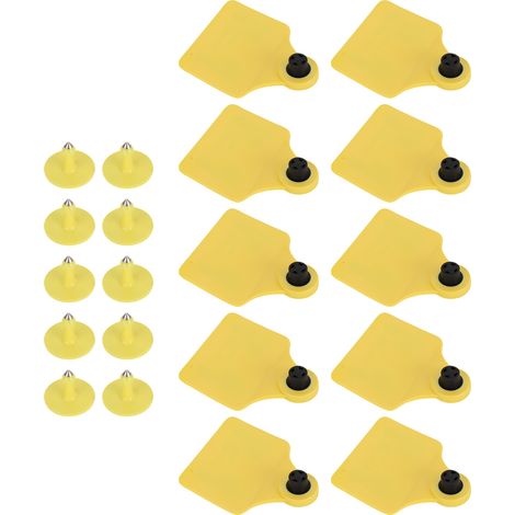 10 ensembles d'étiquettes d'oreille d'animaux 860-960MHz, puce U9, étiquettes d'identification d'identification du bétail en TPU haute fréquence pour bovins et vaches (1/5)