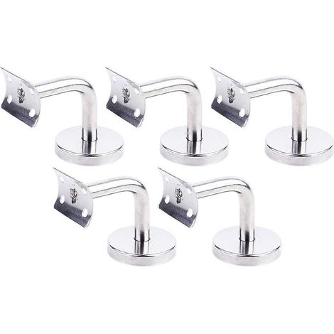 Lot de 5 supports de main courante en métal, supports de rampe, supports de fixation pour main courante en acier inoxydable (1/5)