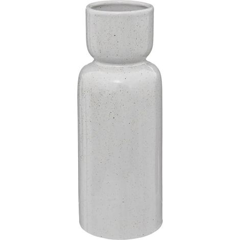 Vase Design en Grès "Réactive" 30cm Blanc