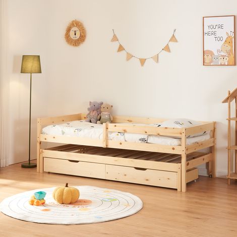 Cama nido infantil Sonkajärvi con 2 cajones 90x200cm - Madera [en.casa] (1/5)