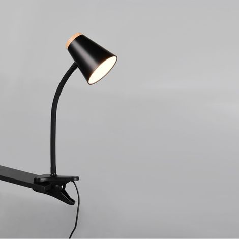 LAMPADA DA TAVOLO LED PONGO 4,5W NERA CON PINZA (1/3)