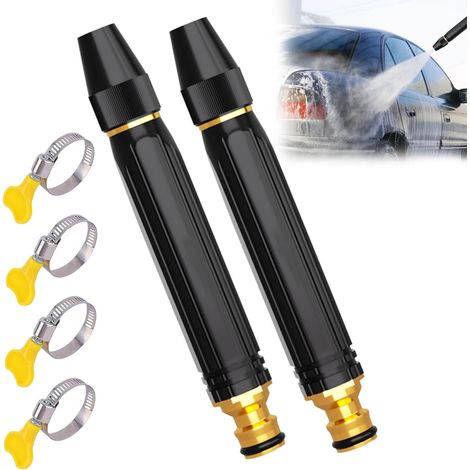 2 Sets High Pressure Sprinkler Nozzle Adjustable Hand Resistant 360° Adjustable High Pressure Nozzle Spray Gun Pressure Washer for Garden (1/5)