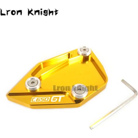 (Or) Compatible avec BMW C650GT C650 GT C600 Sport 2012 2013 2014 2015 - Béquille latérale CNC - Plaque de support et extension maxpower (1/4)