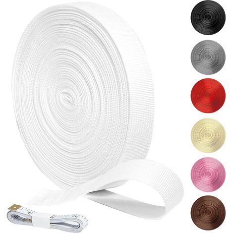 20M Sangle Polypropylène Blanche Ruban de Sangle 30 mm Résistante et Imperméable Sangles tissée au Mètre pour Sac Rucksack Bagage Harnais Bricolage Couture DIY et Outdoor (1/5)